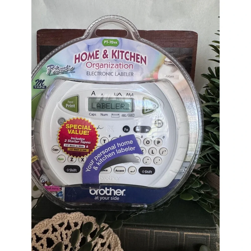 Brother P-Touch PT-70HK Home Kitchen Electronic Labeler New Sealed 2 M-Tapes